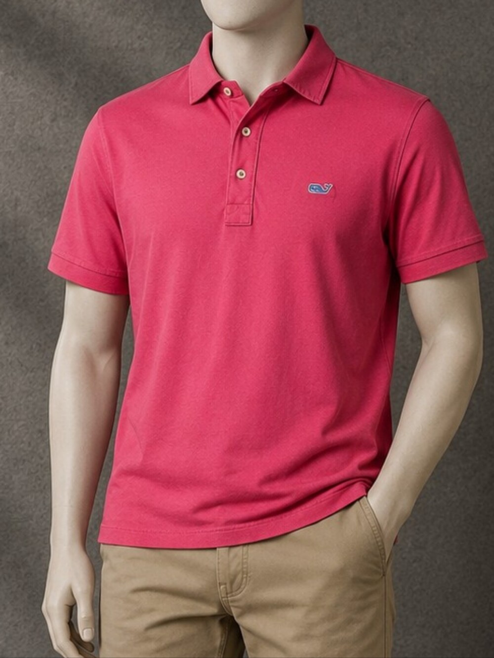 Southern Tide Skipjack Beachside Polo Trim Fit Men’s Pink Short Sleeve Shirt